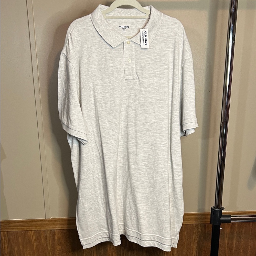 Old Navy Men's Light Gray Polo Shirt